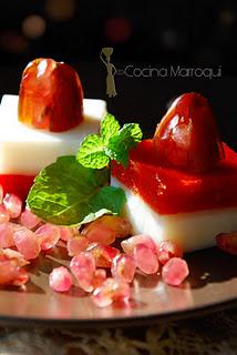 Gelatina de Djeibi y Lben con  Bouzekri relleno