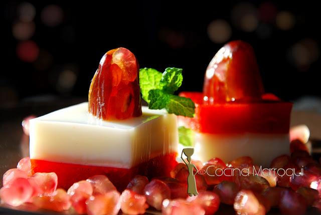 Gelatina de Djeibi y Lben con  Bouzekri relleno