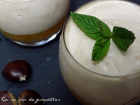 Mousse de castañas con gelatina de mandarina y limón