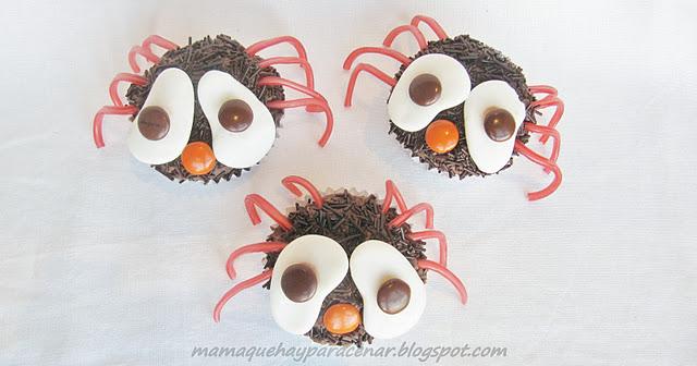CUPCAKES ARAÑA DE HALLOWEEN