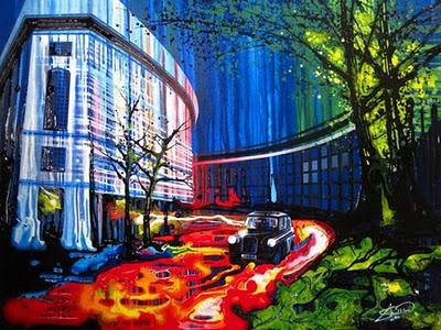 Amy Shackleton pinta cuadros usando la gravedad como pincel