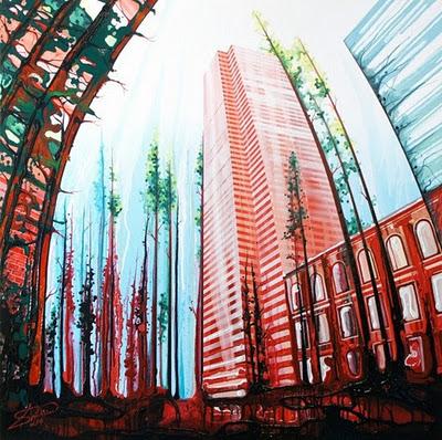 Amy Shackleton pinta cuadros usando la gravedad como pincel