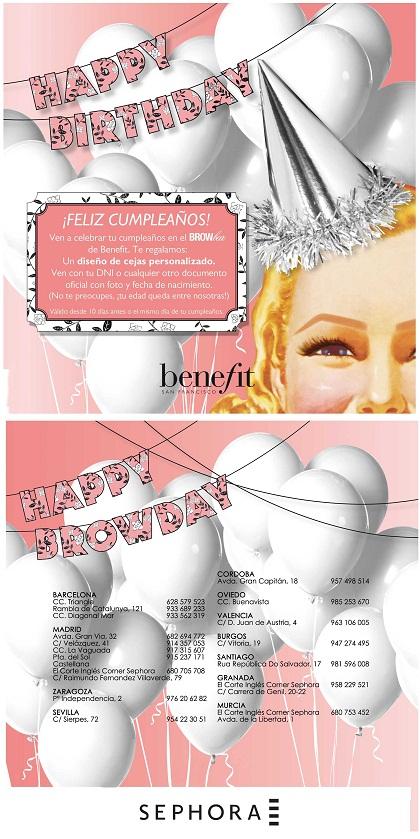 Benefit te desea feliz cumpleaños