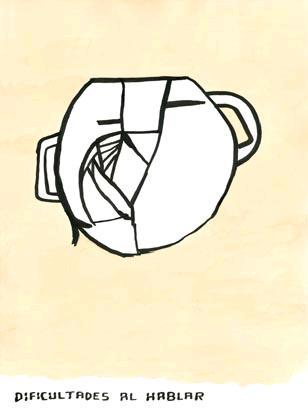 Fernando Renes 'Dificultades al hablar', 2011 Acuarela sobre papel. Fernando Renes dibuja ‘Hay un agujero en el cubo’