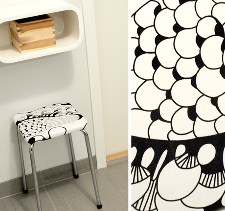 Ikea Hack: Forrar un taburete con la tela Saralisa de Ikea
