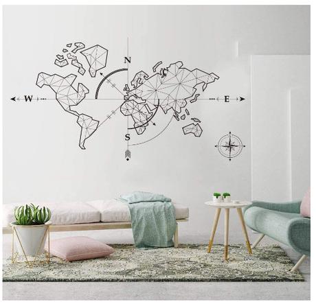 Vinilos o pegatinas para pared. Mapas del mundo