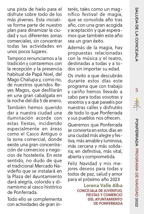 Programa de fiestas de la Navidad 2022 en Ponferrada. Consulta todas las actividades 7