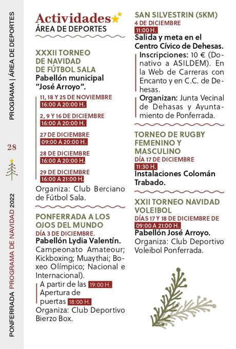 Programa de fiestas de la Navidad 2022 en Ponferrada. Consulta todas las actividades 30