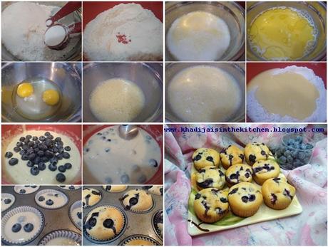 PETITS GÂTEAUX AUX BLEUETS / BLUEBERRY MUFFINS / MAGDALENAS DE ARÁNDANOS / مافن بالتوت الازرق