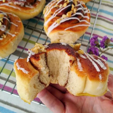 Rollitos de canela con nueces