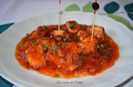 Pulpo en salsa americana Pulpo en salsa americana