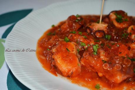 Pulpo en salsa americana Pulpo en salsa americana