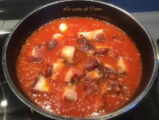 Pulpo en salsa americana Pulpo en salsa americana