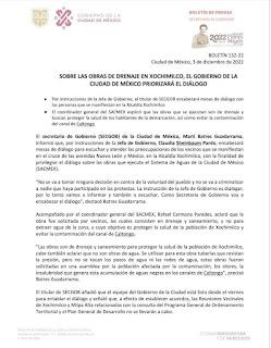 GOBIERNO DE LA CIUDAD DE MÉXICO PRIORIZARÁ EL DIÁLOGO EN XOCHIMILCO