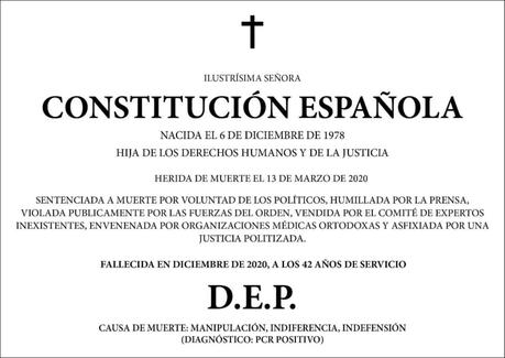 Los españoles celebramos hoy una Constitución que es violada y maltratada por la clase política