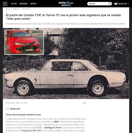 Archivo de autos fue mencionado en Motor1 en una nota