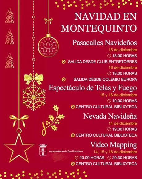 Navidad en Montequinto 2022: pasacalles navideños, espectáculo de telas, video mapping y nevadas