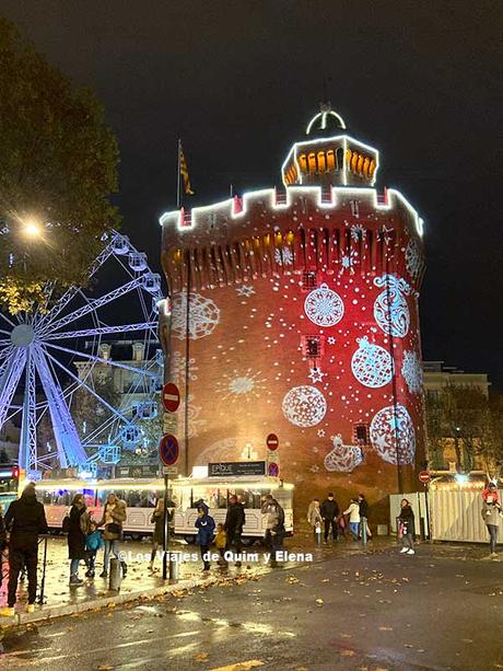 El Castillet de Perpignan en Navidad