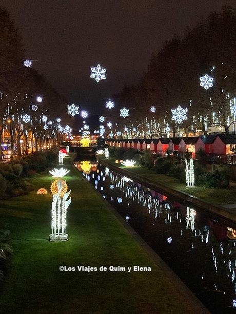 La Bassa decorada en Perpignan en Navidad