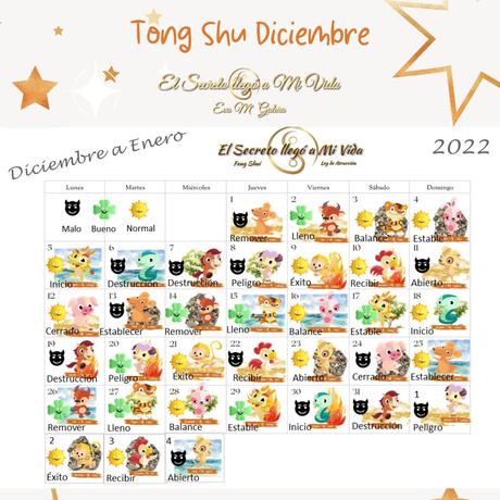 Calendario diciembre 2022