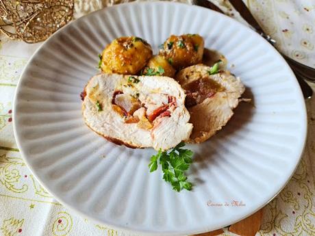 Pechuga de pavo rellena a la mostaza Pechuga de pavo rellena a la mostaza
