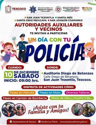 OPERATIVO “UN DÍA CON TU POLICÍA”, LLEGA A LAS COMUNIDADES DE TEXCOCO
