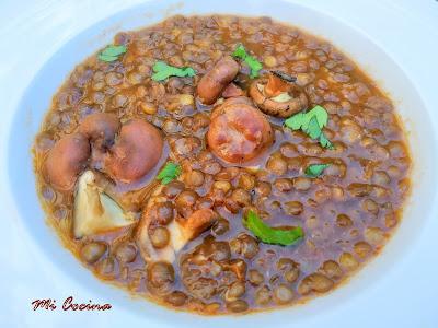 LENTEJAS ESTOFADAS CON SETAS