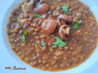 LENTEJAS ESTOFADAS CON SETAS