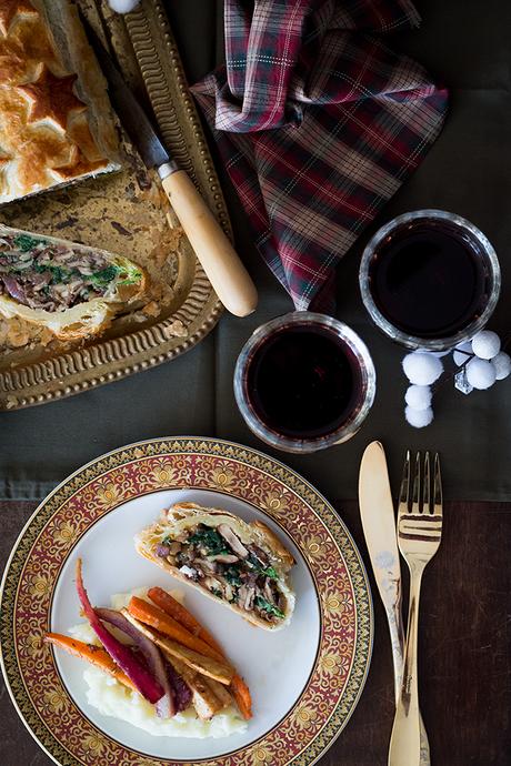 WELLINGTON DE SETAS, ESPINACAS Y CASTAÑAS WELLINGTON DE SETAS, ESPINACAS Y CASTAÑAS