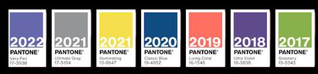 Colores pantone de los últimos seis años