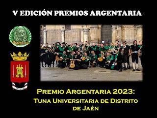 Premio ARGENTARIA 2023 a la Tuna Universitaria de Distrito de Jaén
