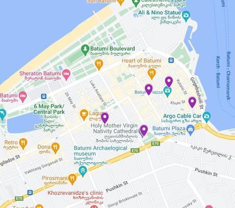 mapa iglesias de batumi