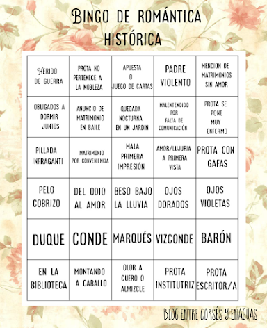 Bingo de romántica histórica ¡¡¡Hoy va de reto terminado!!!!