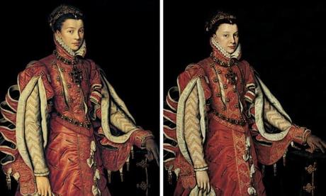 Isabel de Valois y Felipe II La reina Isabel de Valois con vestido rojo. Antonio Moro.