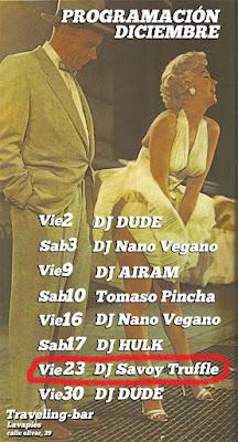Pinchada invernal y sideral de Dj Savoy Truffle en Traveling Bar. Pinchada invernal y sideral de Dj Savoy Truffle en Traveling Bar.