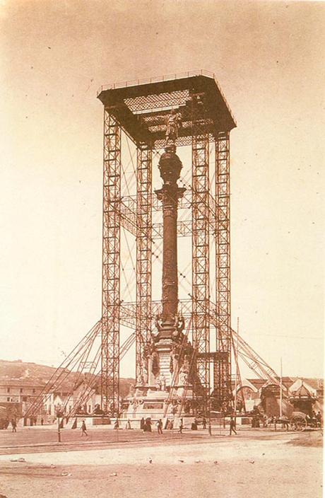 Monumento a Colón de Barcelona Construcción del monumento a Colón