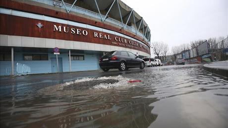 Inundaciones en Balaídos a cinco días del Celta - Sevilla FC