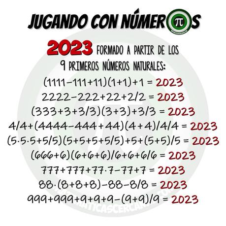 2023 a partir de los 9 primeros números naturales 2023 a partir de los 9 primeros números naturales