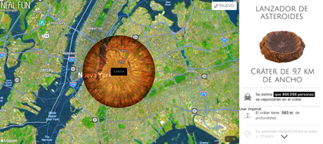 Simula el terrible impacto de asteroides contra ciudades y mira el resultado