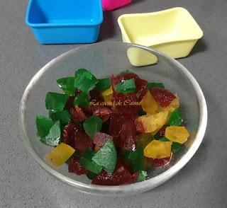 Turrón de chocolate blanco y frutas escarchadas