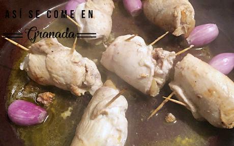 Pollo relleno de frutos secos y escarchados