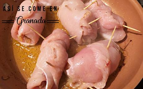 Pollo relleno de frutos secos y escarchados