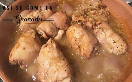 Pollo relleno de frutos secos y escarchados