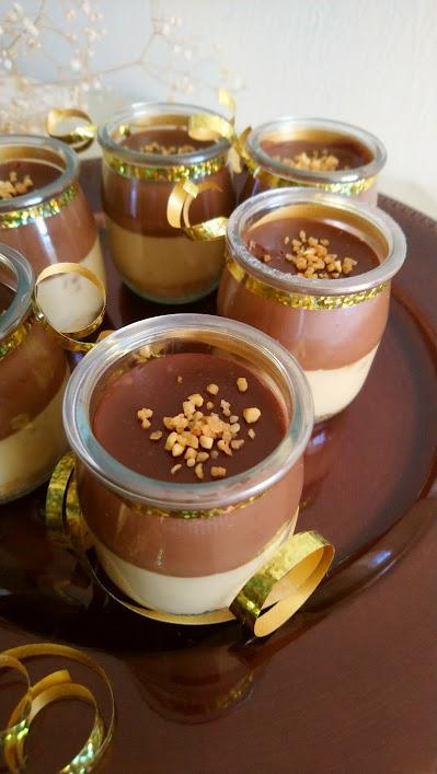 Vasitos de chocolate y turrón para Nochevieja