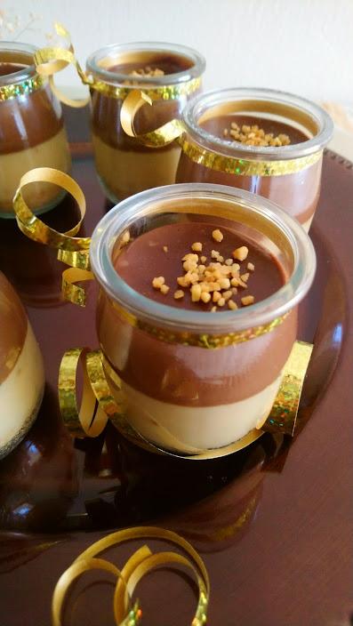 Vasitos de chocolate y turrón para Nochevieja