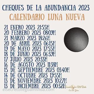 Fechas Luna Nueva 2023