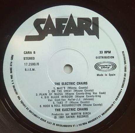 The Electric chairs -Electric Chairs -Lp (1978) 1981