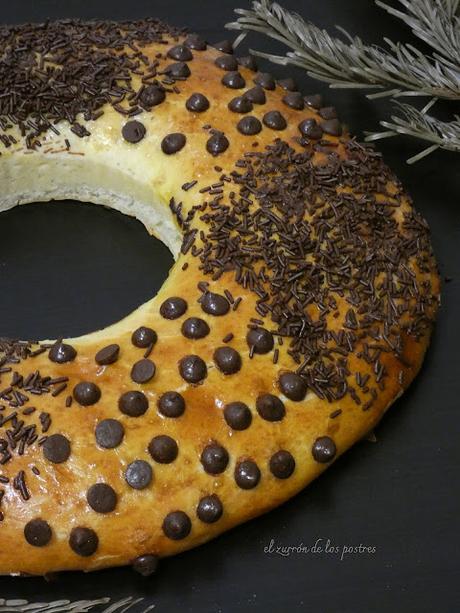Roscón de Reyes con Fideos y gotas de Chocolate