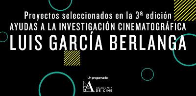 Elegidos los tres proyectos de la tercera edición de las Ayudas a la Investigación Cinematográfica Luis García Berlanga