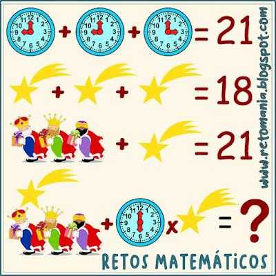 Descubre el Resultado, Juego de Imágenes, Reto visual, Descubre el Número, Acertijos, Desafíos Matemáticos, Retos Matemáticos, Problemas Matemáticos, Problemas de Ingenio, Reyes Magos